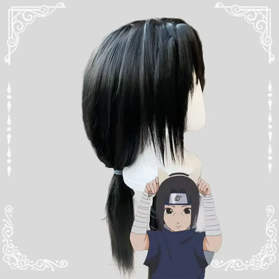 Anime Naruto Itachi Uchiha Cosplay Wig – Heat Resistant Synthetic Black Wig for Adults