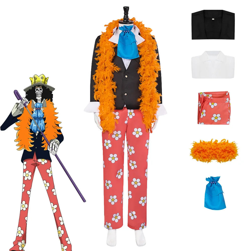 One Piece Brook (Soul King) Cosplay Costume — Full Set