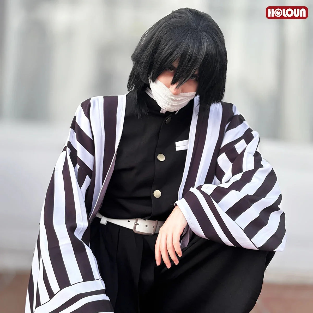 Demon Slayer Obanai Iguro Cosplay Costume — Haori & Wig
