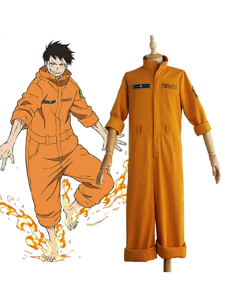 Fire Force Shinra Kusakabe Cosplay Costume — Company 8 Jumpsuit