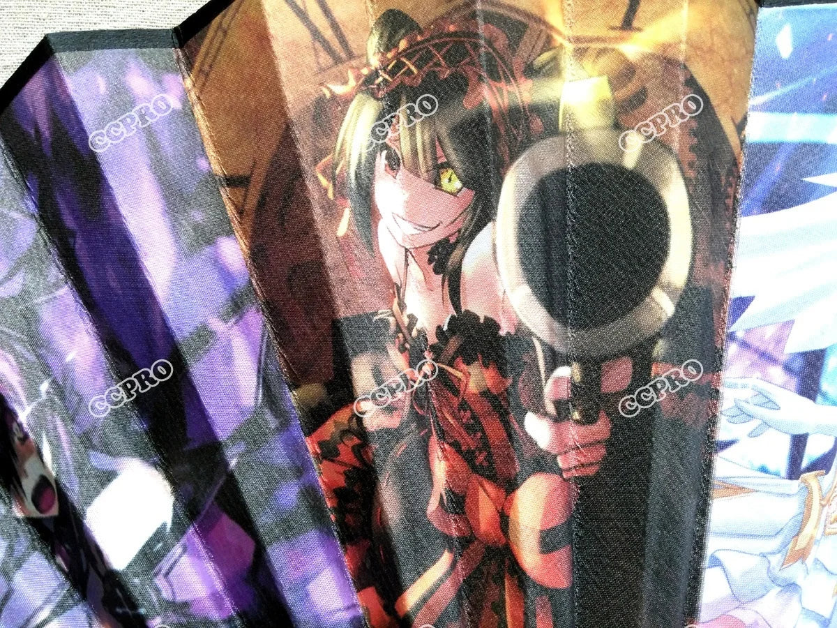 Date A Live Kurumi Tokisaki Folding Hand Fan — Bamboo Cosplay Prop (33cm)