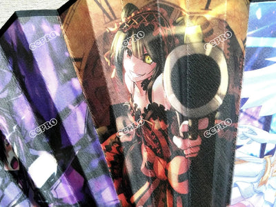 Date A Live Kurumi Tokisaki Folding Hand Fan — Bamboo Cosplay Prop (33cm)