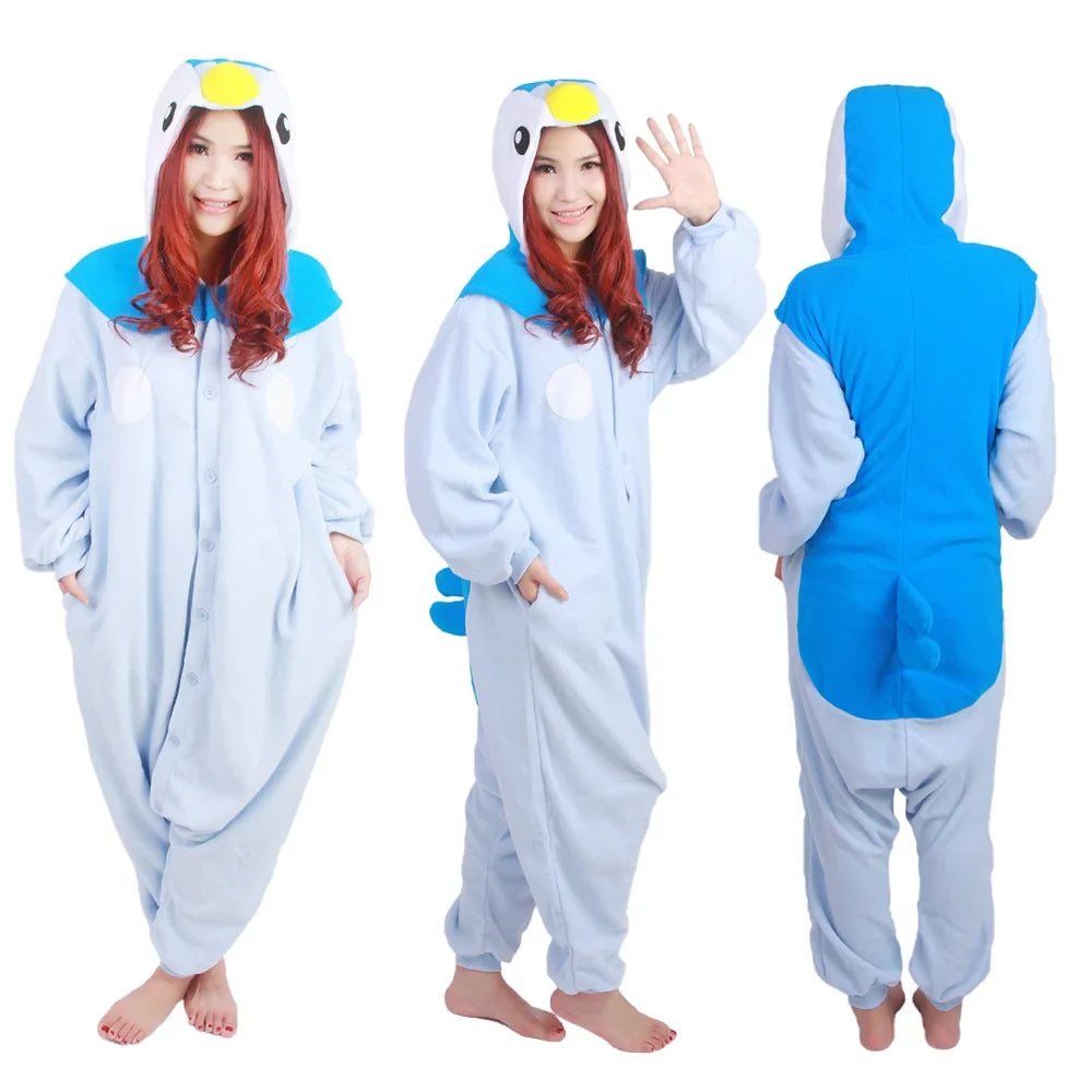 Pokémon Anime Onesie Kigurumi Cosplay Costume – Cozy Flannel Pajamas Jumpsuit for Adults
