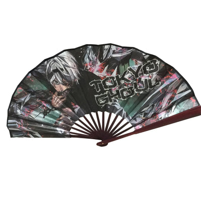 Tokyo Ghoul Kaneki Folding Hand Fan — Bamboo Cosplay Prop (33cm)