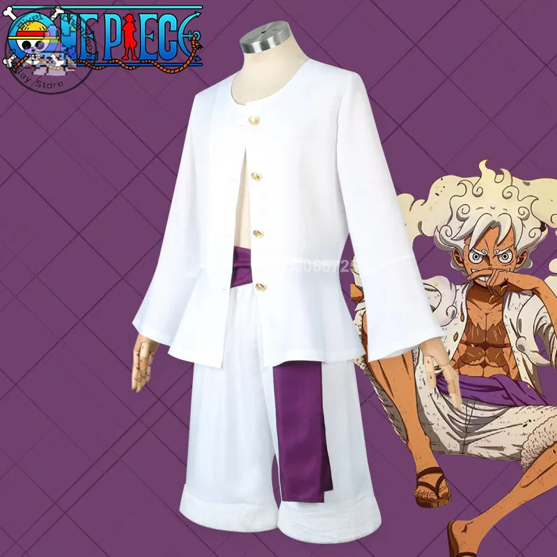 One Piece Luffy Gear 5 (Nika) Cosplay Costume — Wano Set