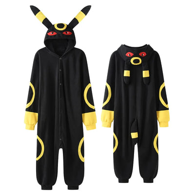 Pokémon Anime Onesie Kigurumi Cosplay Costume – Cozy Flannel Pajamas Jumpsuit for Adults