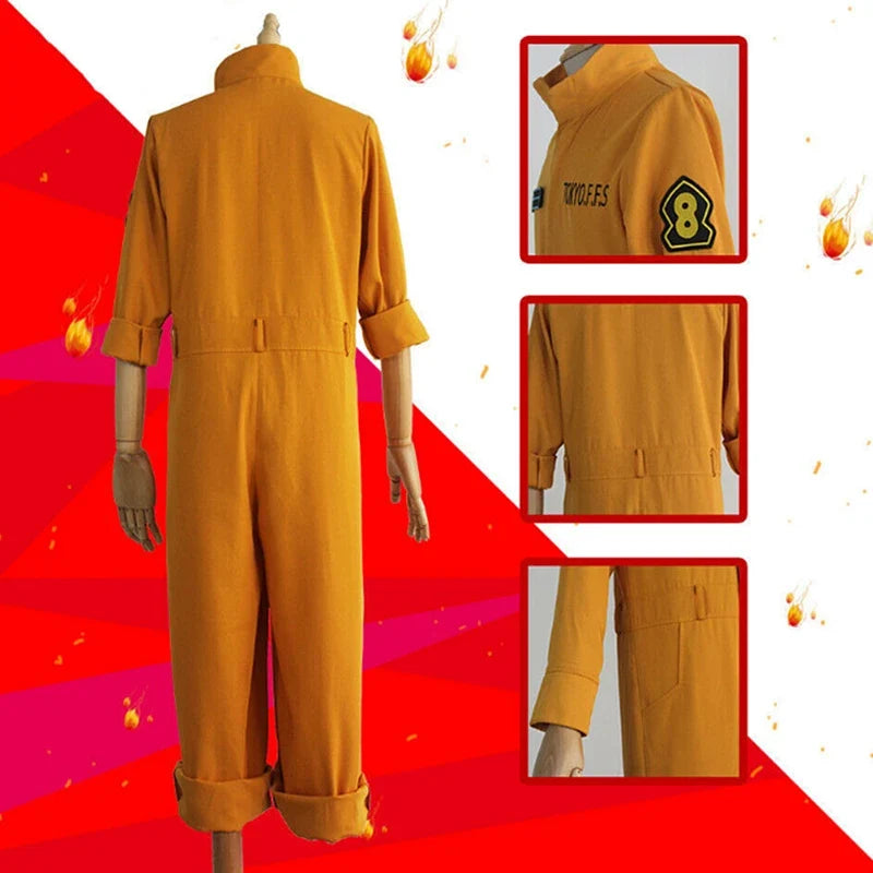 Fire Force Shinra Kusakabe Cosplay Costume — Company 8 Jumpsuit
