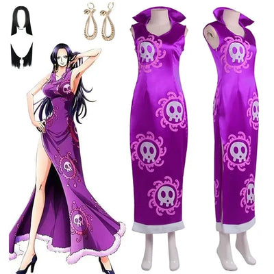 One Piece Boa Hancock Cosplay Costume — Cheongsam Dress & Cloak