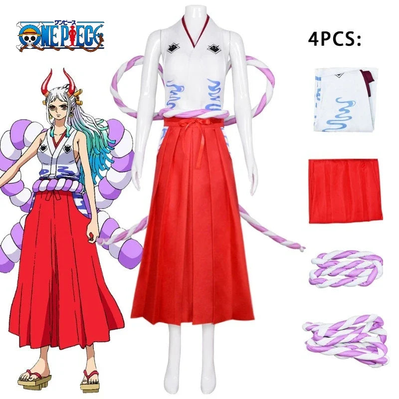 One Piece Yamato (Wano) Cosplay Kimono — with Wig & Horns