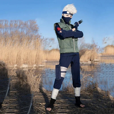 Anime Naruto Hatake Kakashi Cosplay Costume – Premium Ninja Uniform Full Outfit for Adults
