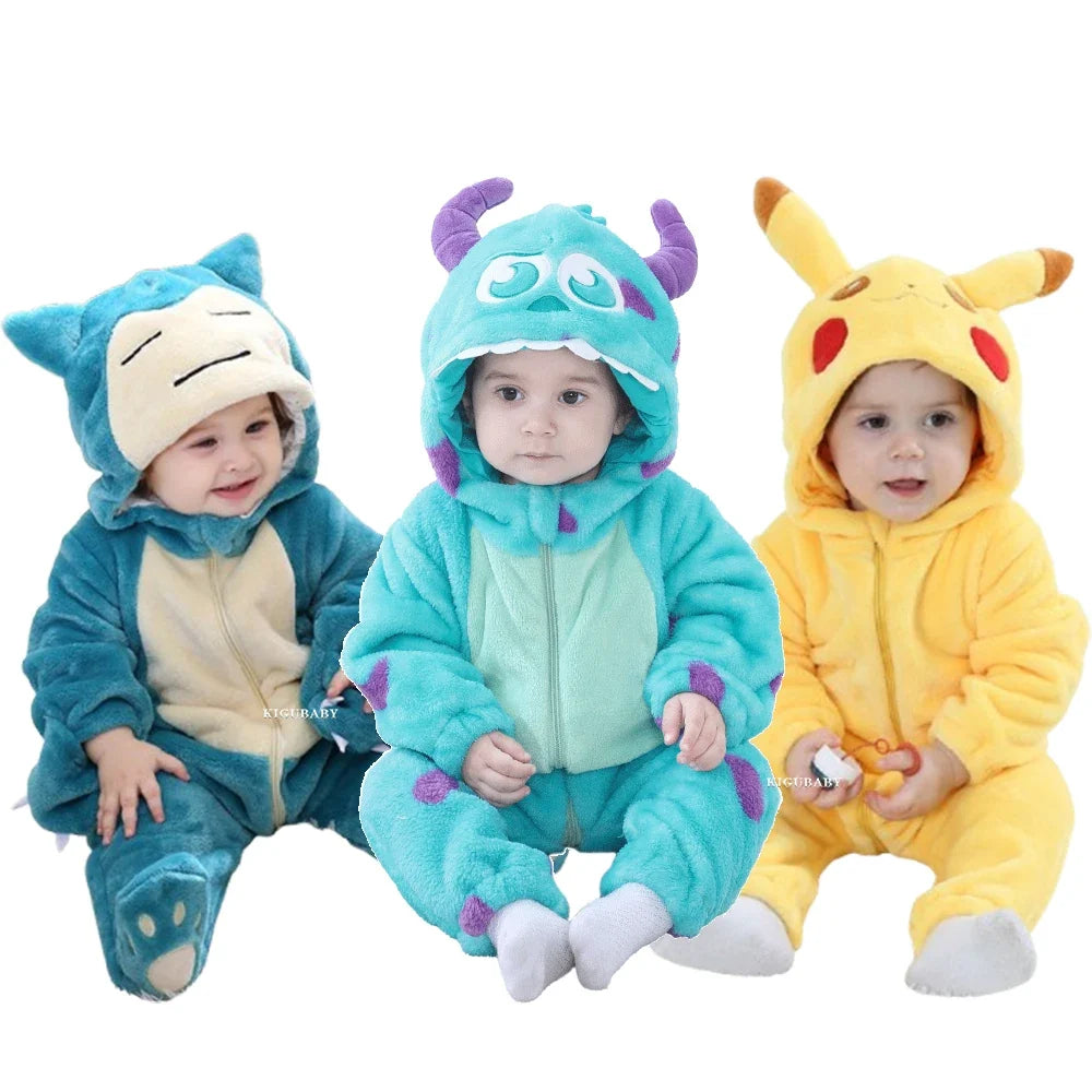 Pokémon Pikachu & Snorlax Baby Onesie – Cute Hooded Cosplay Jumpsuit for Babies & Toddlers (0–3 Years)