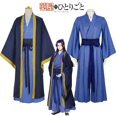 The Apothecary Diaries Jinshi Cosplay Costume — Blue Robe Set & Wig