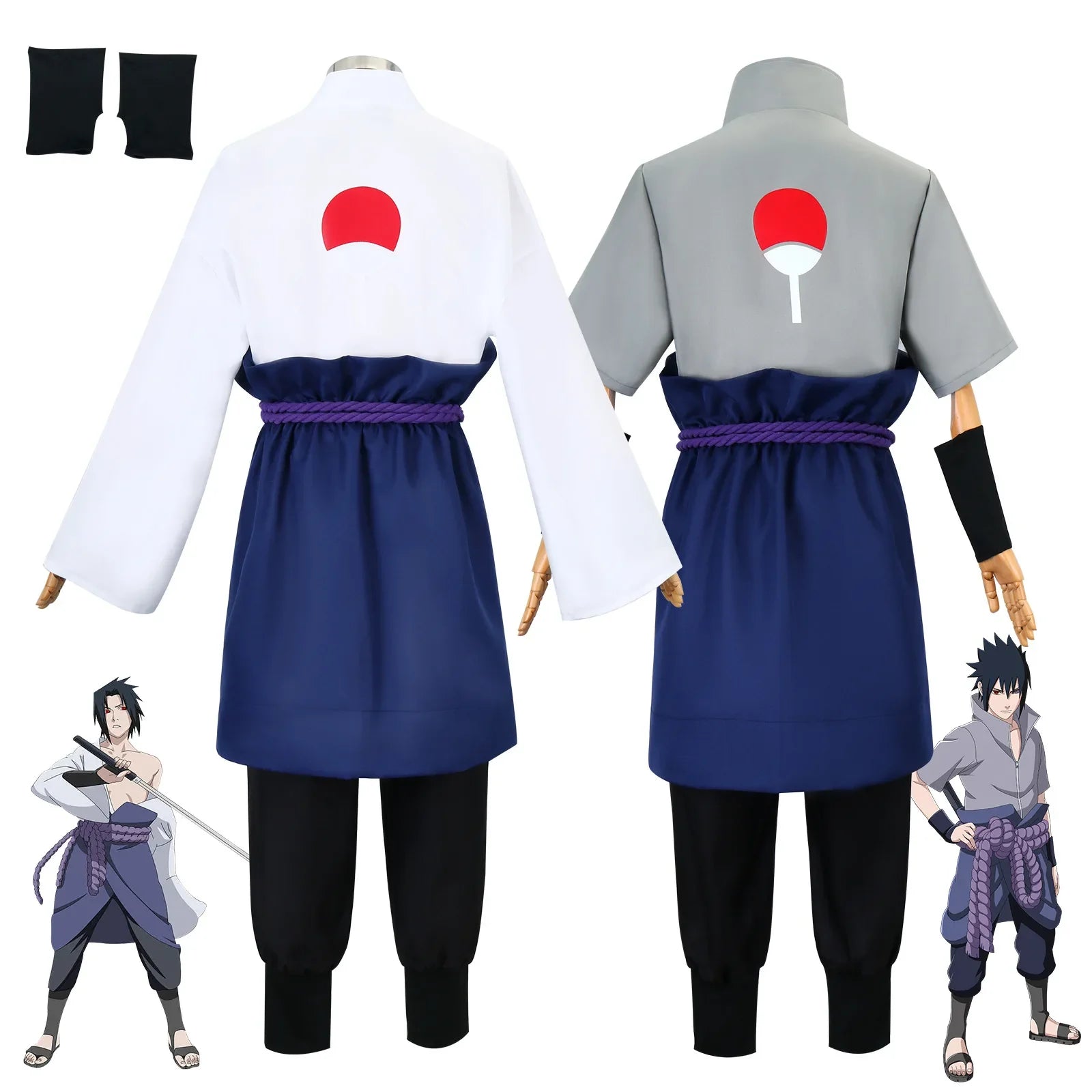 Anime Naruto Uchiha Sasuke Cosplay Costume – Premium Ninja Uniform Outfit for Adults