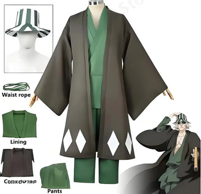 Bleach Urahara Kisuke Cosplay Costume — Kimono & Hat Set