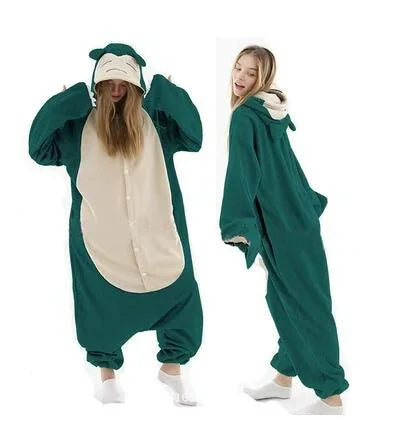 Pokémon Anime Onesie Kigurumi Cosplay Costume – Cozy Flannel Pajamas Jumpsuit for Adults