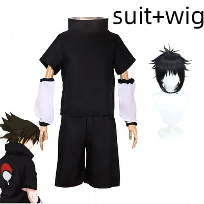 Naruto Sasuke Cosplay T-Shirt & Wig Set