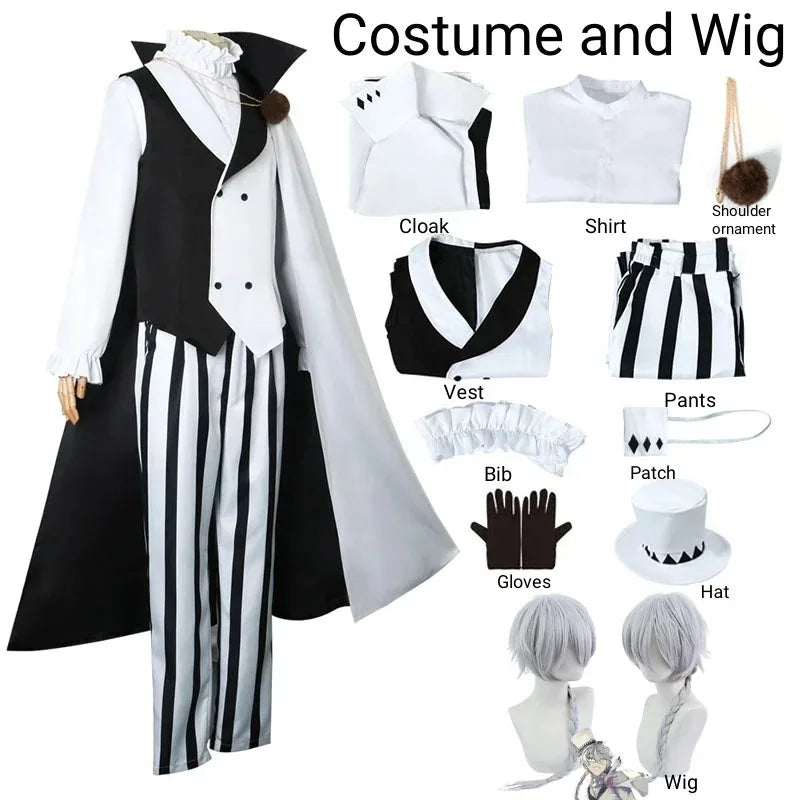 Bungo Stray Dogs Nikolai Gogol Cosplay Costume — Cloak & Wig