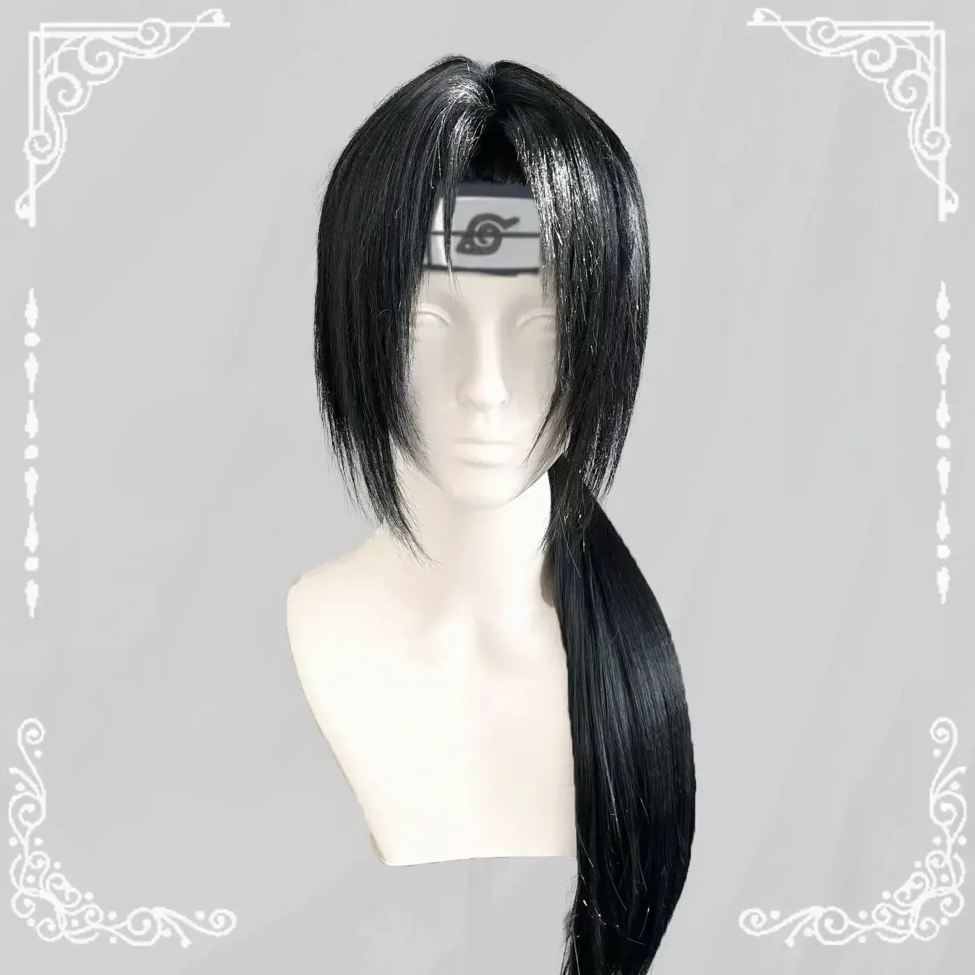 Anime Naruto Itachi Uchiha Cosplay Wig – Heat Resistant Synthetic Black Wig for Adults