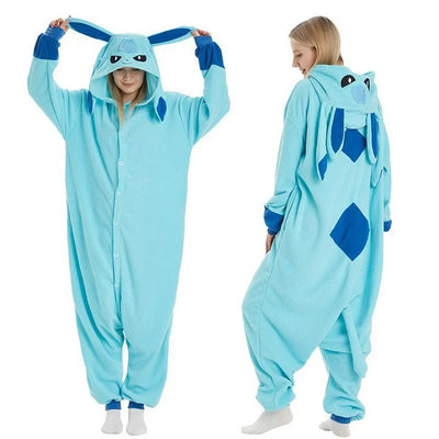 Pokémon Anime Onesie Kigurumi Cosplay Costume – Cozy Flannel Pajamas Jumpsuit for Adults