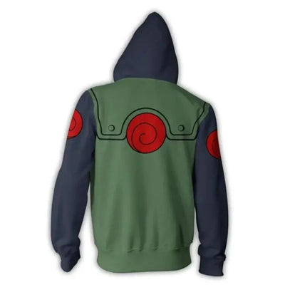 Anime Naruto Kakashi Hatake Cosplay Hoodie – Green Tactical Ninja Jacket & Casual Sweater for Adults