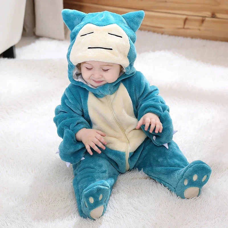 Pokémon Pikachu & Snorlax Baby Onesie – Cute Hooded Cosplay Jumpsuit for Babies & Toddlers (0–3 Years)