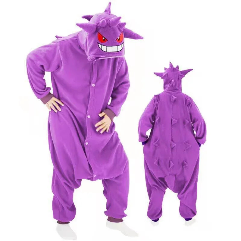 Pokémon Anime Onesie Kigurumi Cosplay Costume – Cozy Flannel Pajamas Jumpsuit for Adults