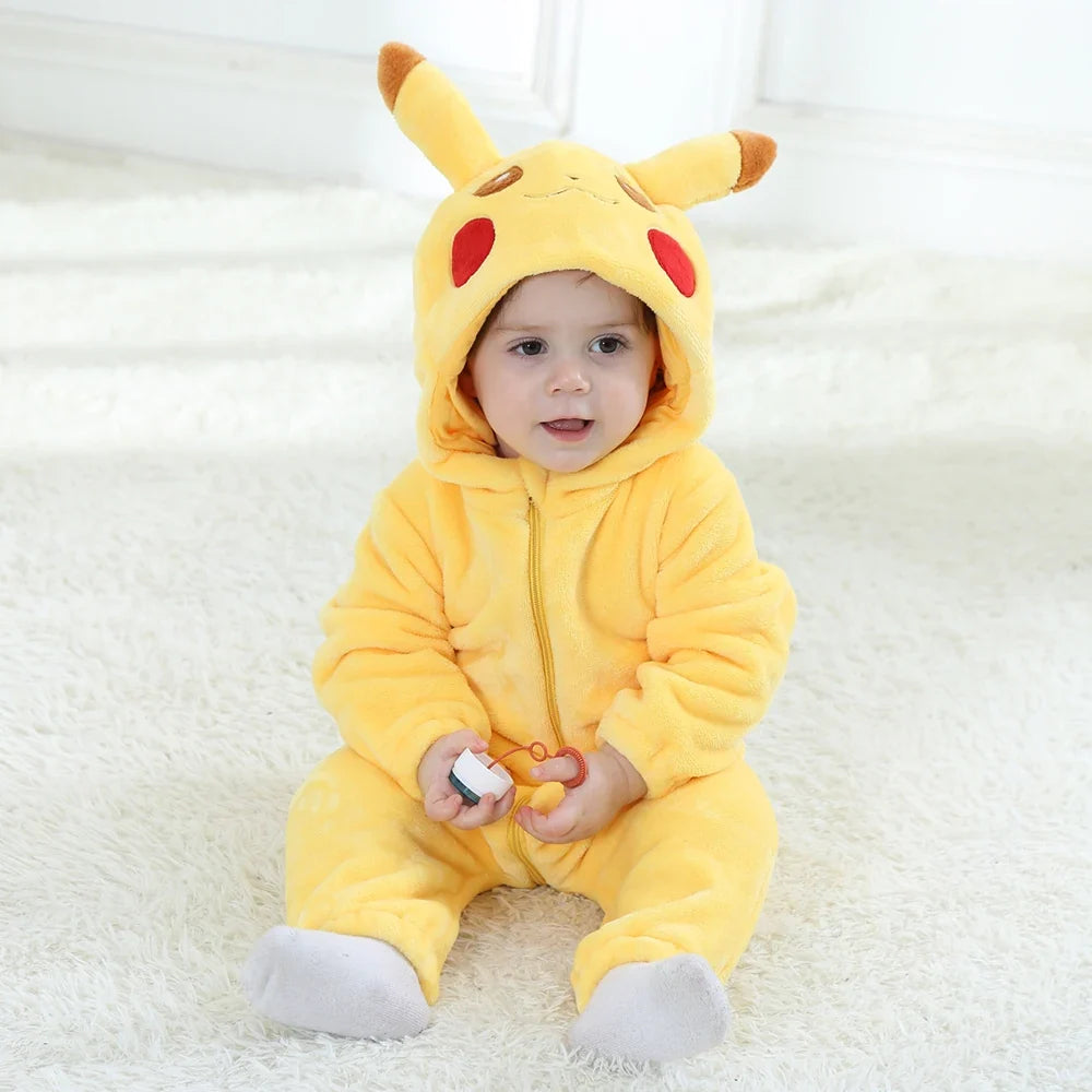 Pokémon Pikachu & Snorlax Baby Onesie – Cute Hooded Cosplay Jumpsuit for Babies & Toddlers (0–3 Years)