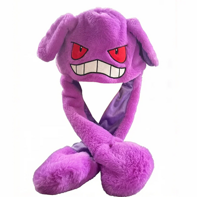 Pokémon Moving Ears Plush Hat – Cute Fluffy Pikachu, Gengar & Charmander Cosplay Hat for Kids & Adults