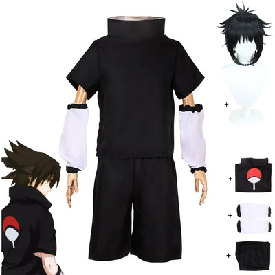 Naruto Sasuke Cosplay T-Shirt & Wig Set