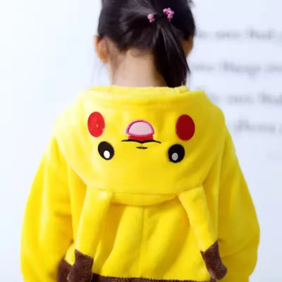 Pokémon Pikachu Warm Flannel Onesie – Cozy Hooded Sleepwear for Kids & Adults