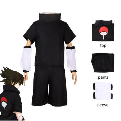 Naruto Sasuke Cosplay T-Shirt & Wig Set