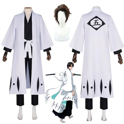 Bleach Aizen Sosuke Cosplay Costume — Captain Kimono & Wig (TYBW)