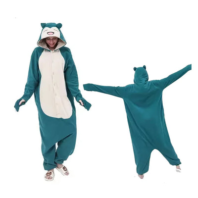 Pokémon Anime Onesie Kigurumi Cosplay Costume – Cozy Flannel Pajamas Jumpsuit for Adults