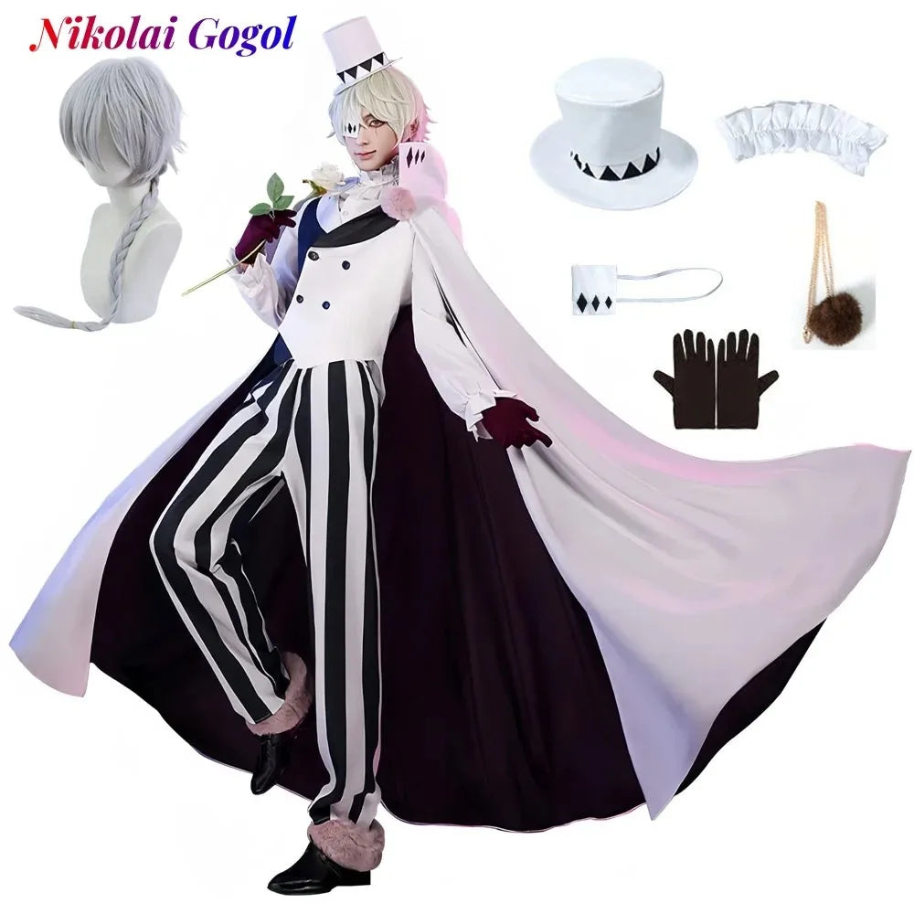 Bungo Stray Dogs Nikolai Gogol Cosplay Costume — Cloak & Wig