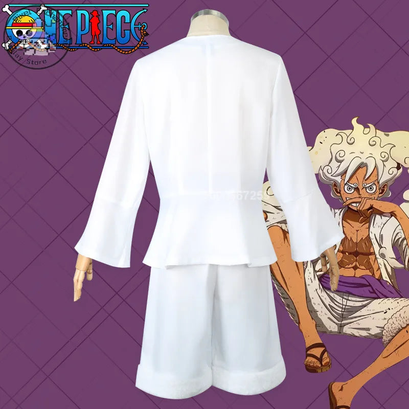 One Piece Luffy Gear 5 (Nika) Cosplay Costume — Wano Set