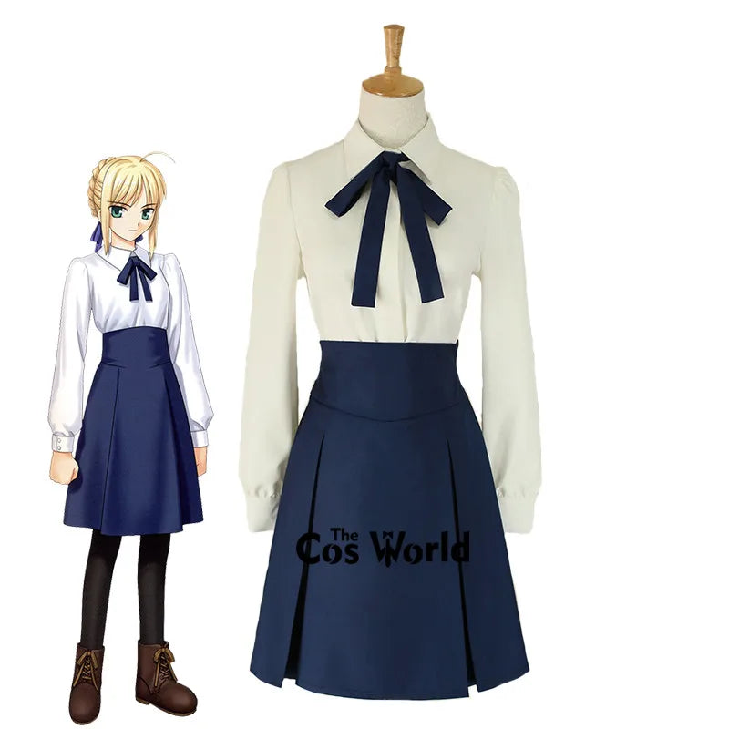 Fate Saber (Altria Pendragon) Cosplay Costume — School Uniform