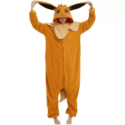 Pokémon Anime Onesie Kigurumi Cosplay Costume – Cozy Flannel Pajamas Jumpsuit for Adults