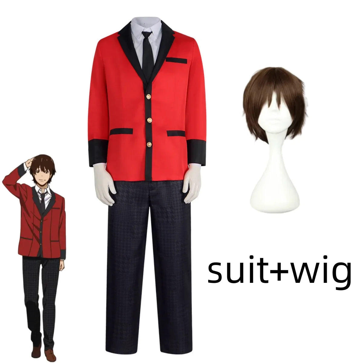 Kakegurui Ryota Suzui Cosplay Costume — JK Uniform & Wig