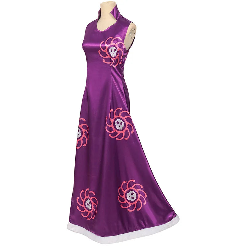 One Piece Boa Hancock Cosplay Costume — Cheongsam Dress & Cloak