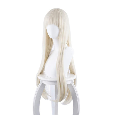 Anime Kakegurui Yomoduki Runa Long Straight Cream White Cosplay Wigs