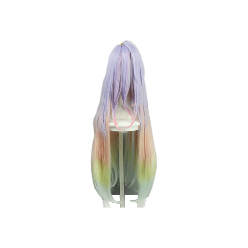 Anime No Game No Life Shiro Long Mixed Blue Cosplay Wigs