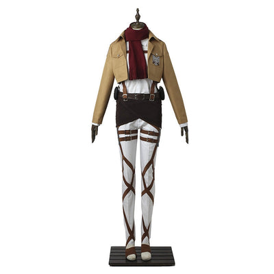 Anime Attack on Titan Mikasa Ackerman Training Corps Uniform Set Cosplay Costumes