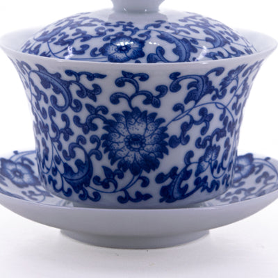 Blue and White Porcelain Chan Zhi Lian Design Gaiwan #10