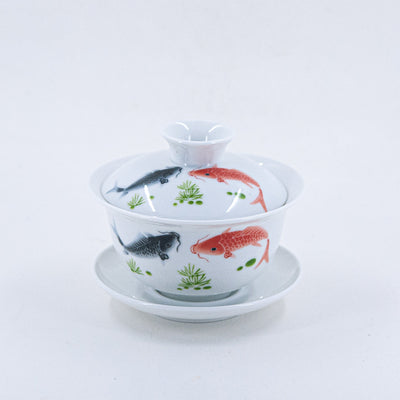 Porcelain Happy Fishes Gaiwan #4