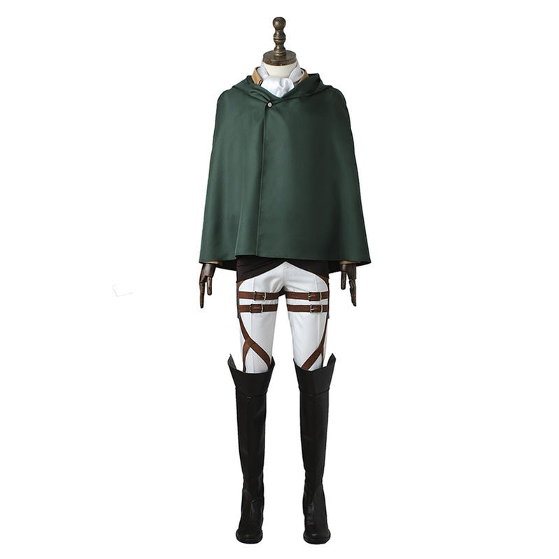 Anime Attack on Titan Levi Ackerman Survey Corps Uniform Set Cosplay Costumes