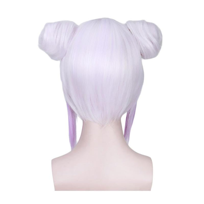 Anime Miss Kobayashi's Dragon Maid Kanna Kamui Short White Mixed Purple Cosplay Wigs