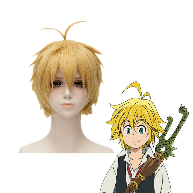 Anime The Seven Deadly Sins Meliodas Short Blond Cosplay Wigs